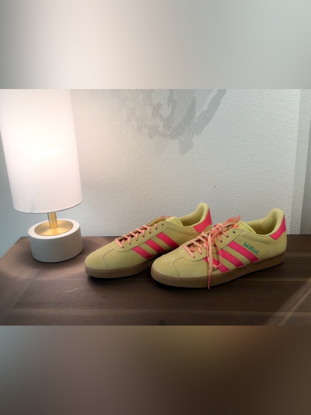 adidas Gazelle Women's Sneakers in Yellow with Pink Accents